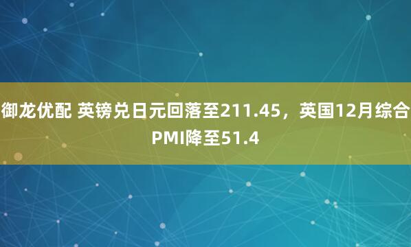 御龙优配 英镑兑日元回落至211.45，英国12月综合PMI降至51.4